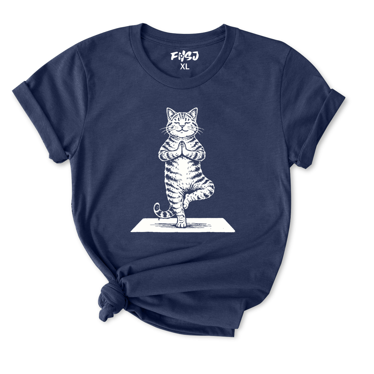 Funny Cat Yoga Pose T-Shirt for Women