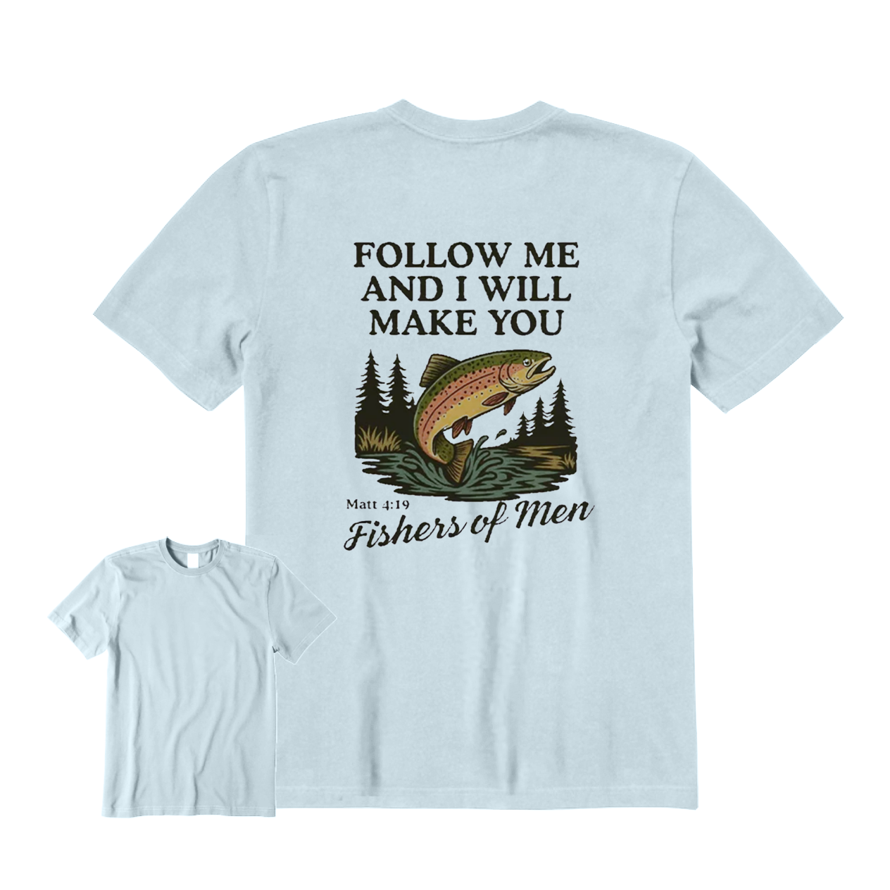 Fishers of Men Fishing Back Graphic T-Shirt