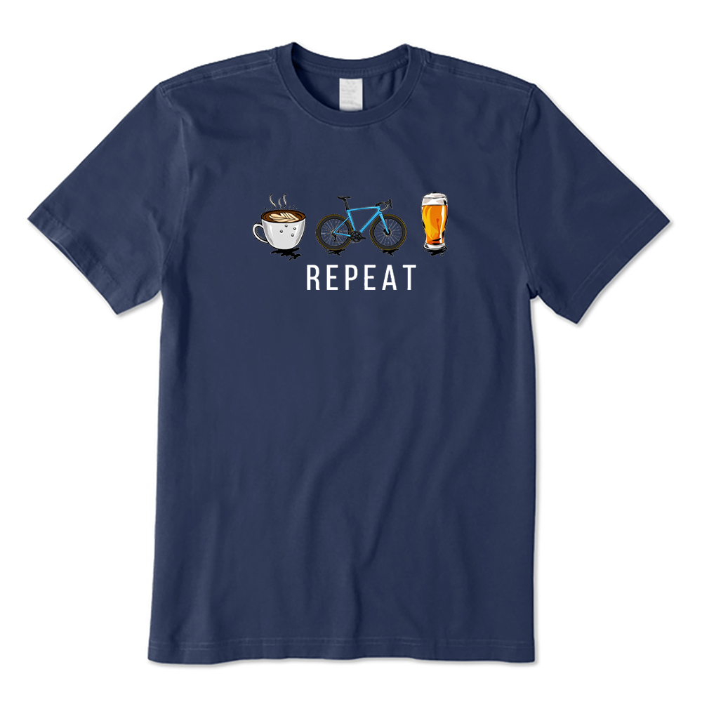 Cyclist Daily Routine Coffee Ride Beer T-shirt