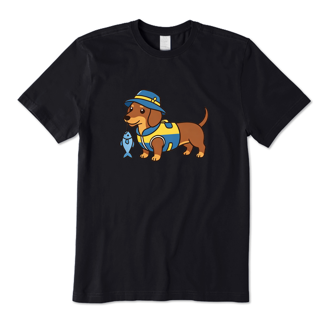 Fishing Dachshund T-shirt