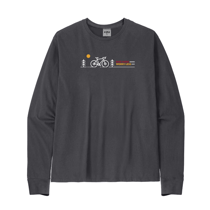 Bike More Worry Less Cycling Long Sleeve T-Shirt