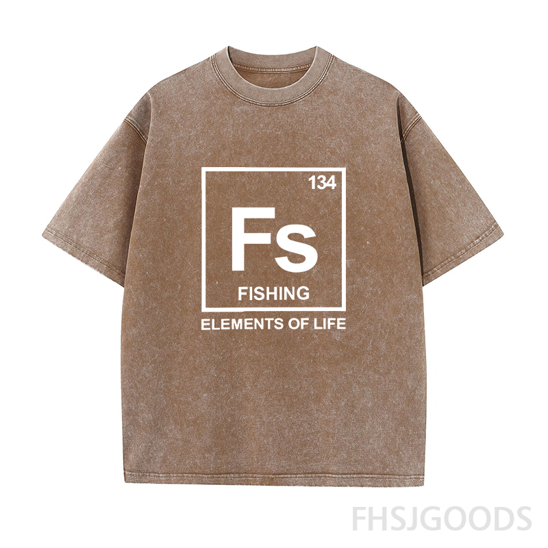 134 Fishing Periodic Table of Elements Unisex Distressed T-Shirt