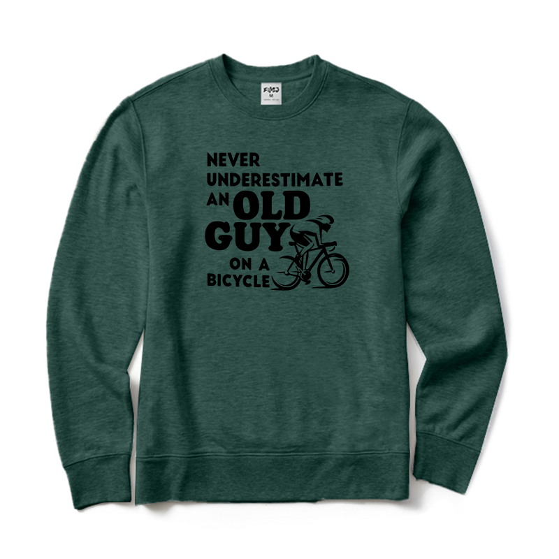 Never Underestimate An Old Guy on A Bicycle Crewneck Sweatshirt