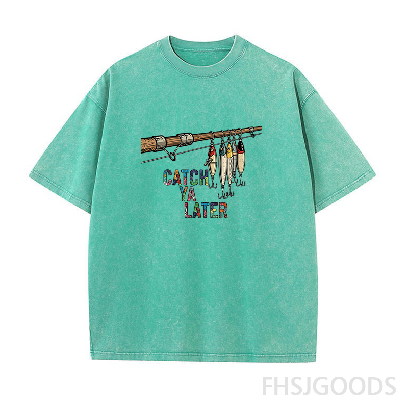 Catch Ya Later Fishing Unisex Distressed T-Shirt