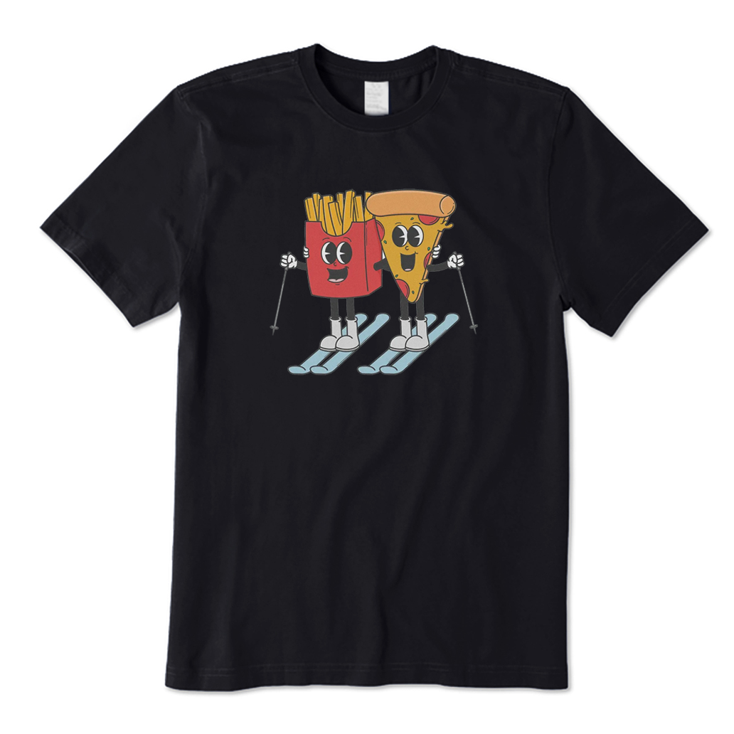 Pizza and French Fry Skiing T-shirt