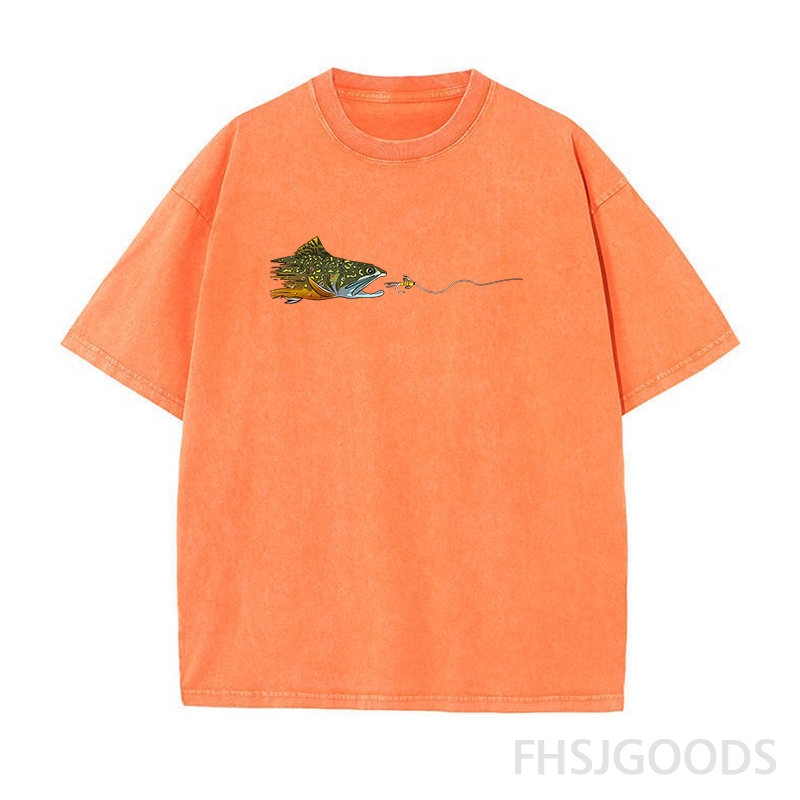 Fly Fishing Brook Trout Unisex Distressed T-Shirt