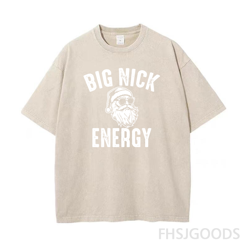 Big Nick Energy Santa Unisex Distressed T-Shirt