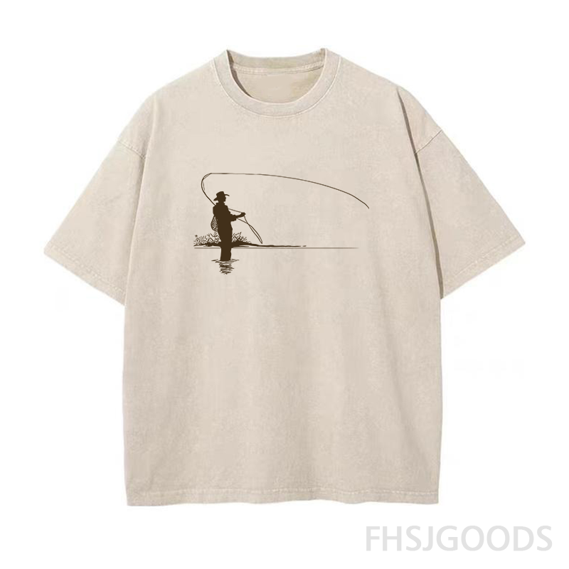 Fly Fishing Casting Unisex Distressed T-Shirt