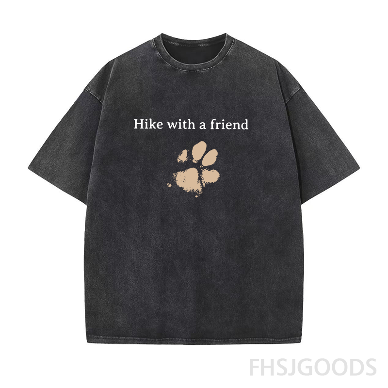 Hiking with Dogs Unisex Distressed T-Shirt
