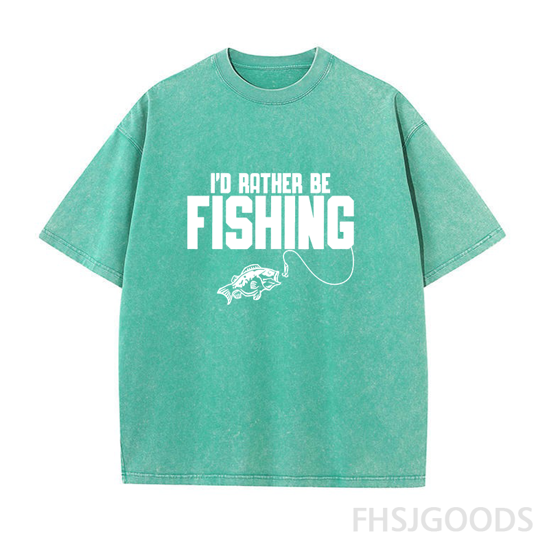 I'd Rather Be Fishing Unisex Distressed T-Shirt