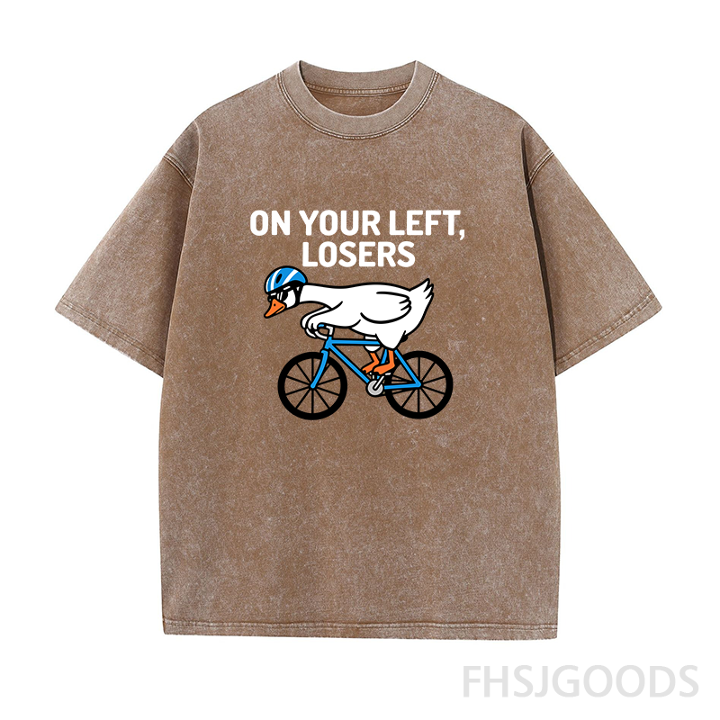 On Your Left Losers Cycling Unisex Distressed T-Shirt