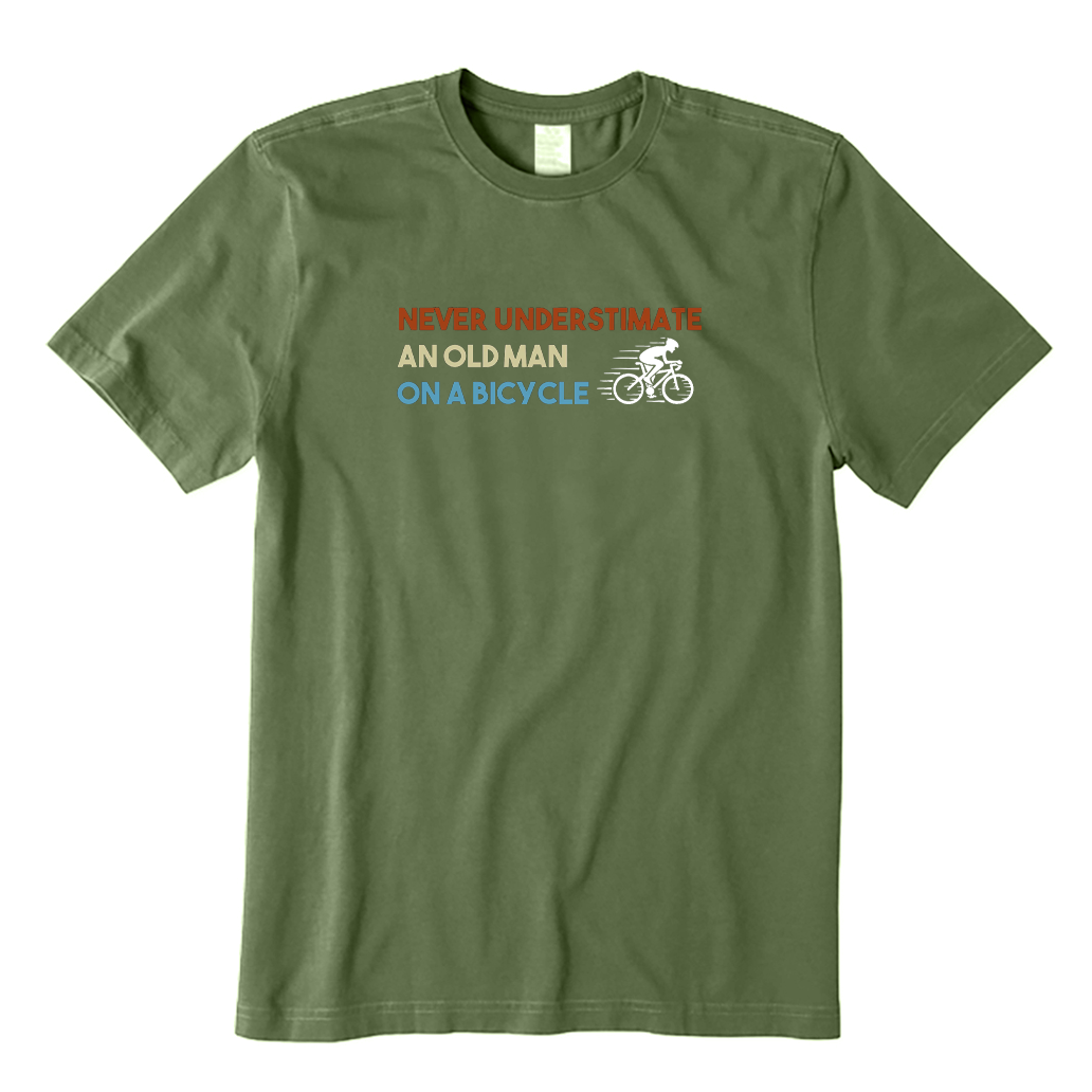 Never Underestimate An Old Man On A Bicycle Funny Cyclist T-shirt
