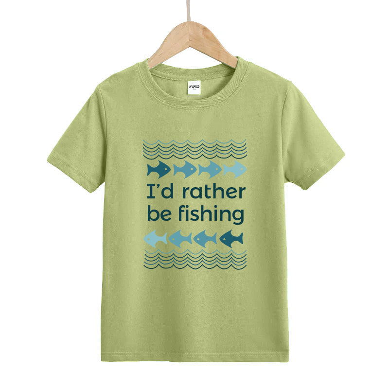 I'd Rather Be Fishing Kids T-Shirt