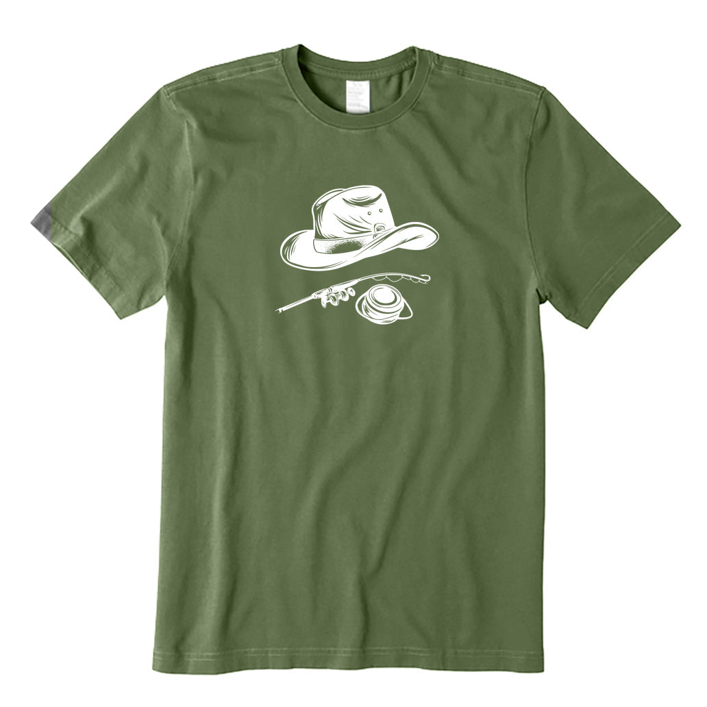 Fishing hat and rod T-Shirt