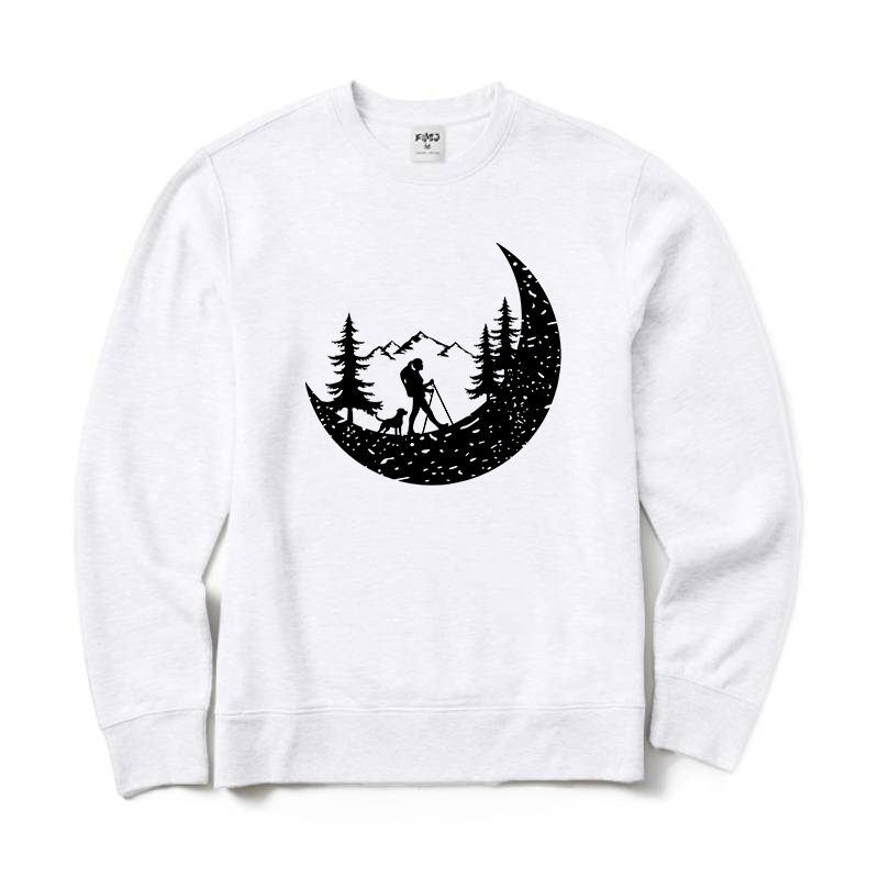Hiker and Dog in The Mountains Crewneck Sweatshirt