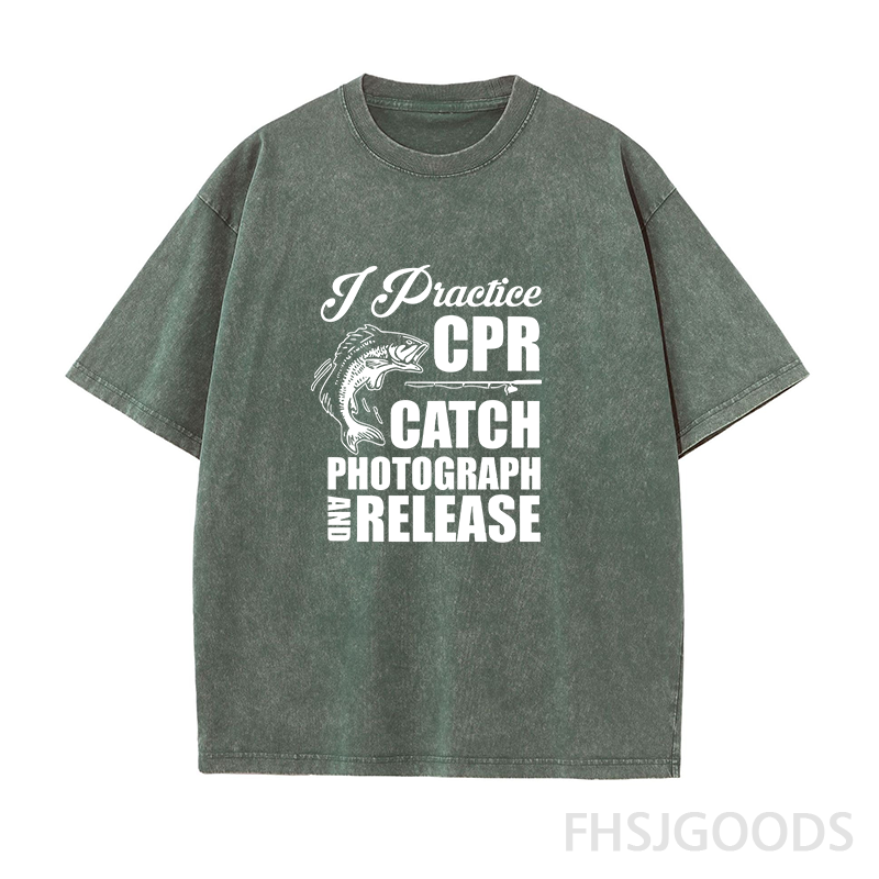 I Practise CPR Catch Photograph and Release Unisex Distressed T-Shirt