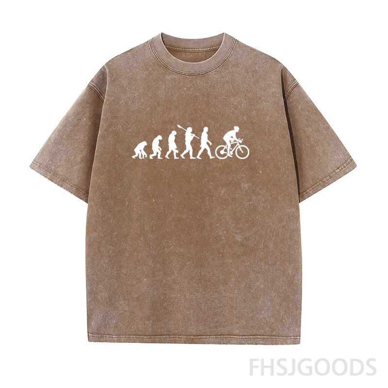 Evolution of Cycling Unisex Distressed T-Shirt