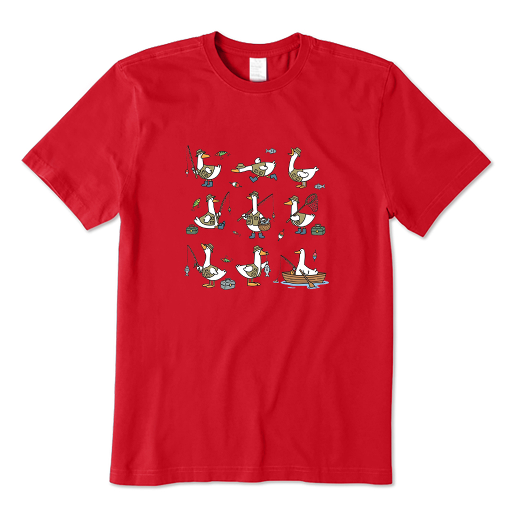 Funny Fishing Goose T-shirt