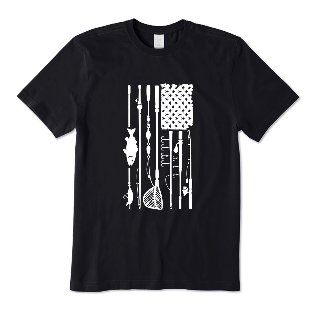 American Flag Fishing Gear T-shirt