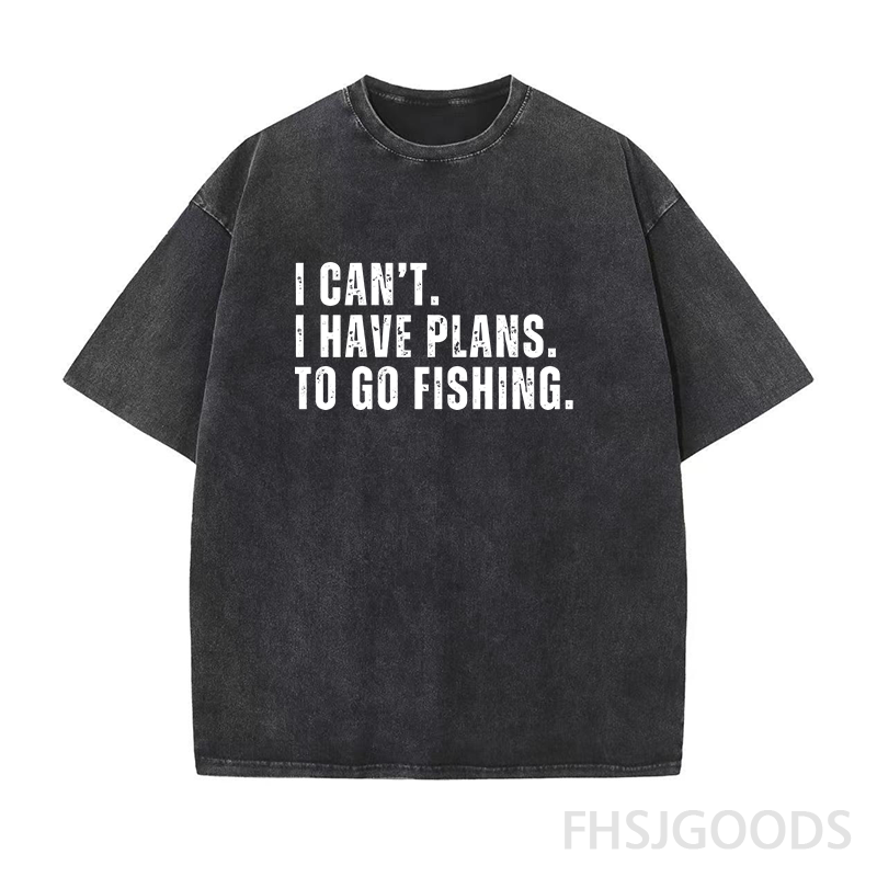 I Can't I Have Plans Go Fishing Unisex Distressed T-Shirt