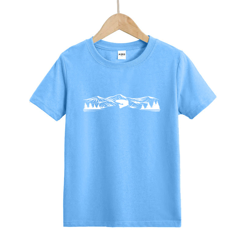 Fishing Scene Mountain Kids T-Shirt