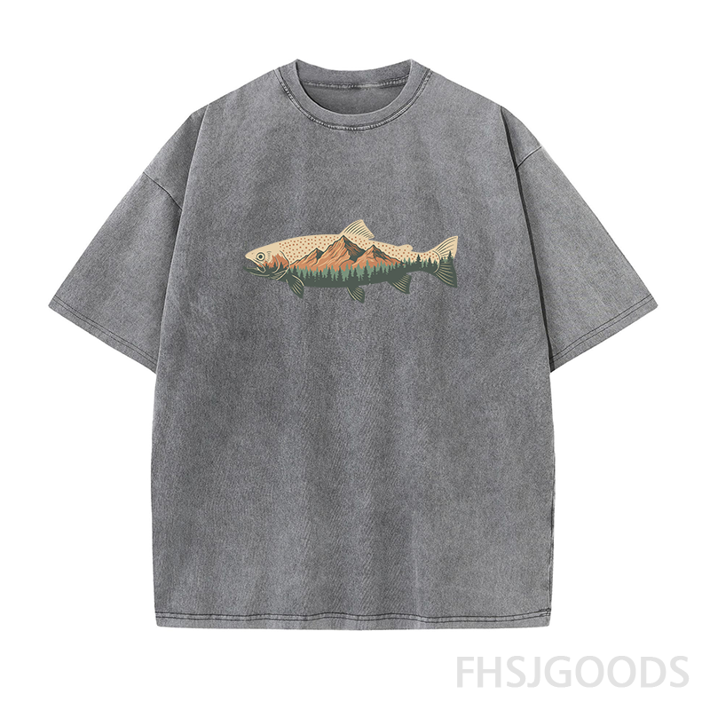 Vintage Fly Fishing Unisex Distressed T-Shirt