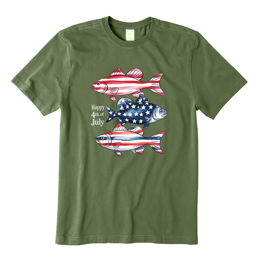 Fishing American Flag T-Shirt