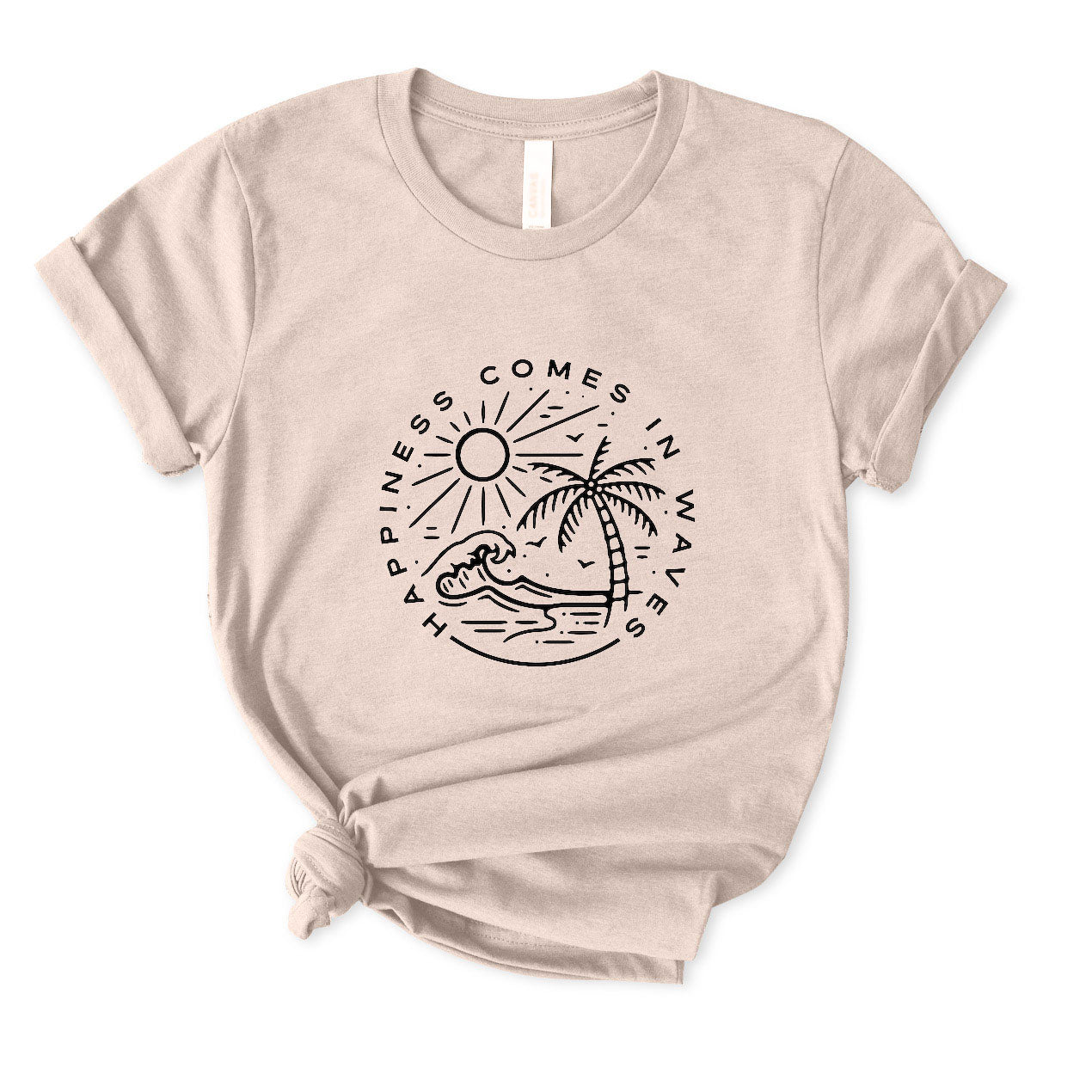 Happiness Comes in Waves T-Shirt FOR WOMEN