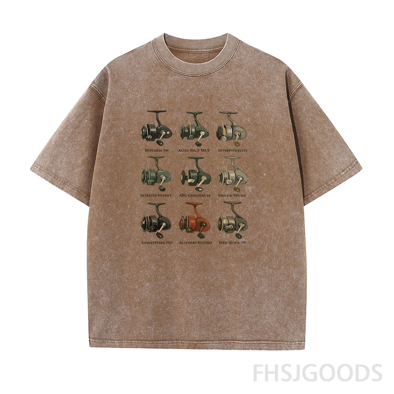 Fixed Spool Reels Fishing Unisex Distressed T-Shirt