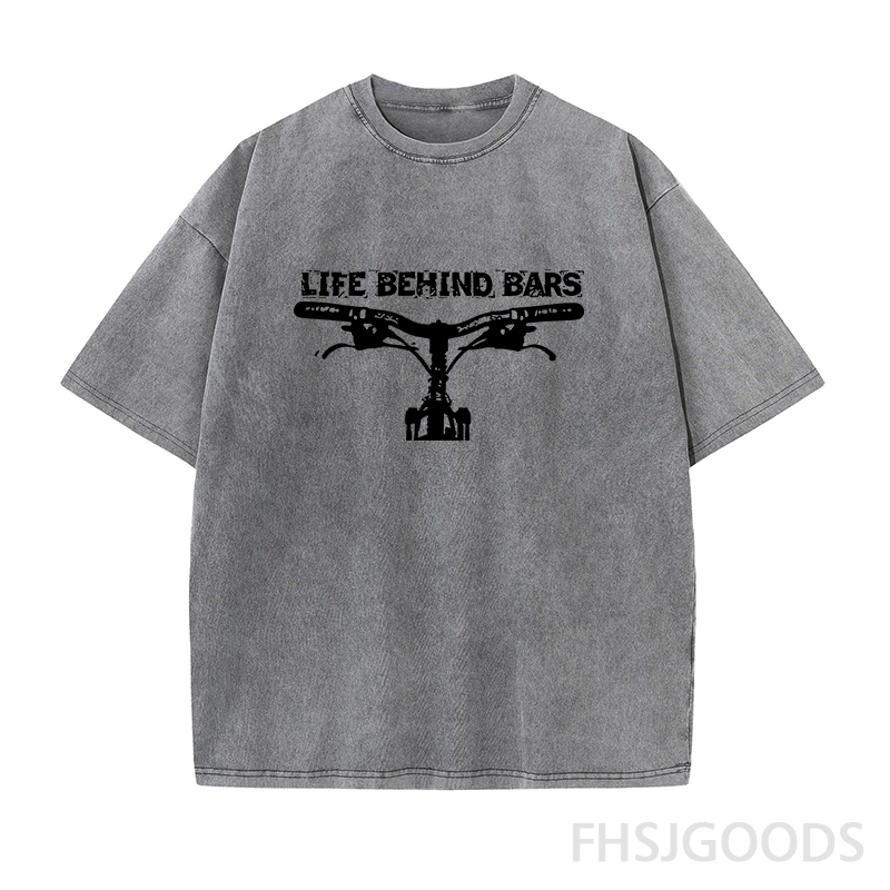 Mountain Biking Unisex Distressed T-Shirt