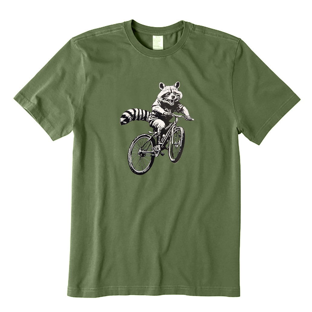 Mountain Biking Raccoon T-shirt