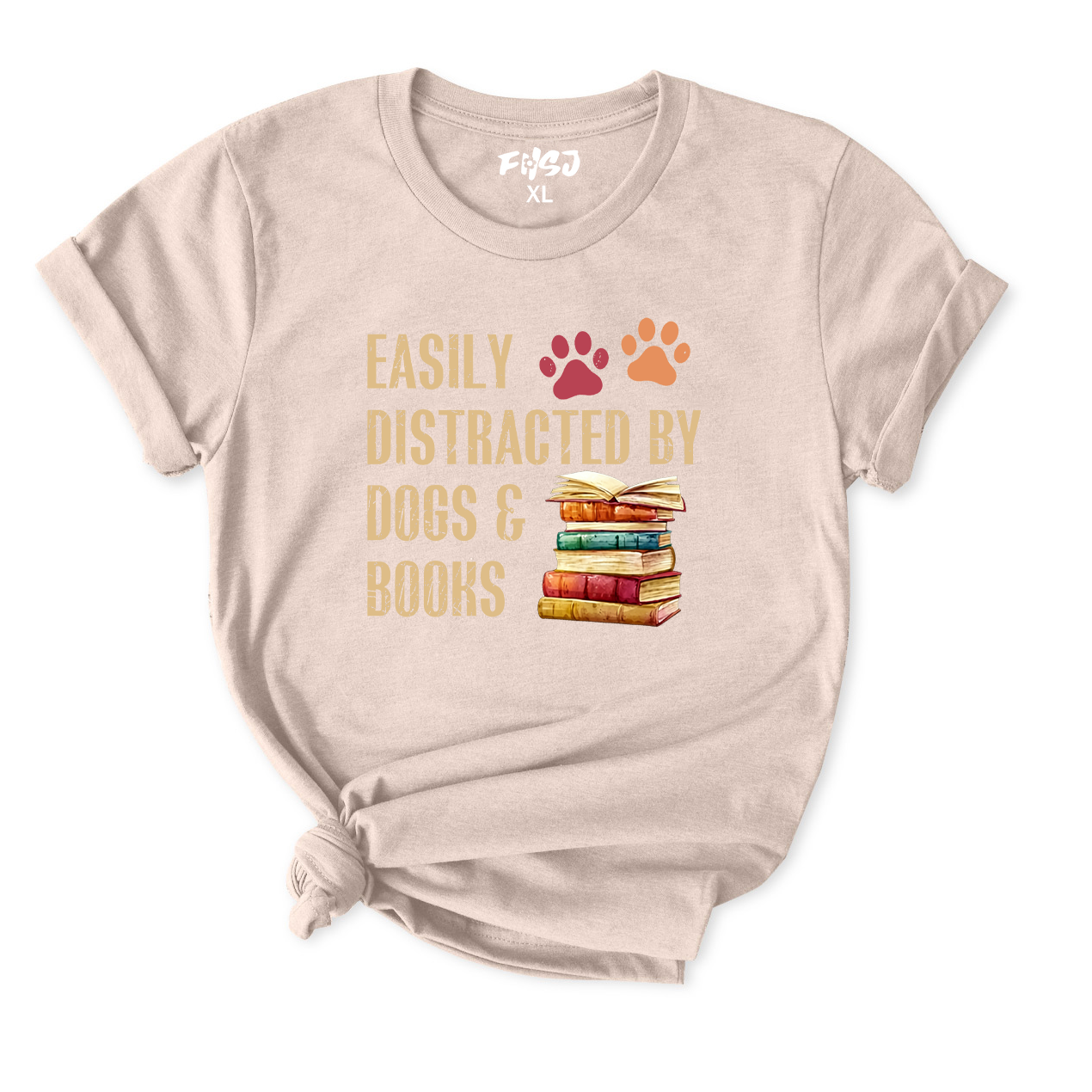 Easily Distracted By Dogs & Books T-Shirt for Women