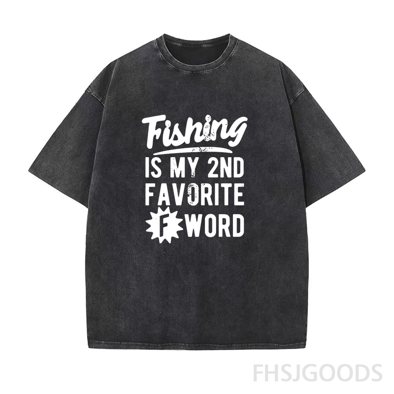 Fishing Is My 2nd Favorite F Word Unisex Distressed T-Shirt