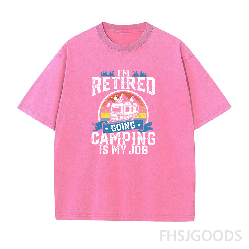 Retired Camping Unisex Distressed T-Shirt