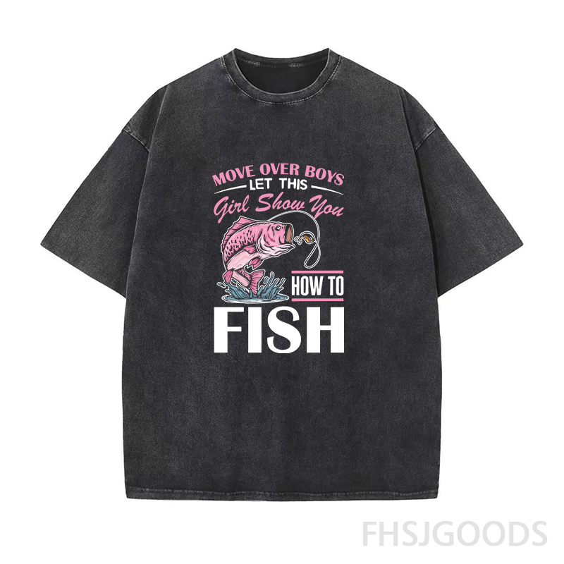 Let This Girl Show You How To Fish Unisex Distressed T-Shirt