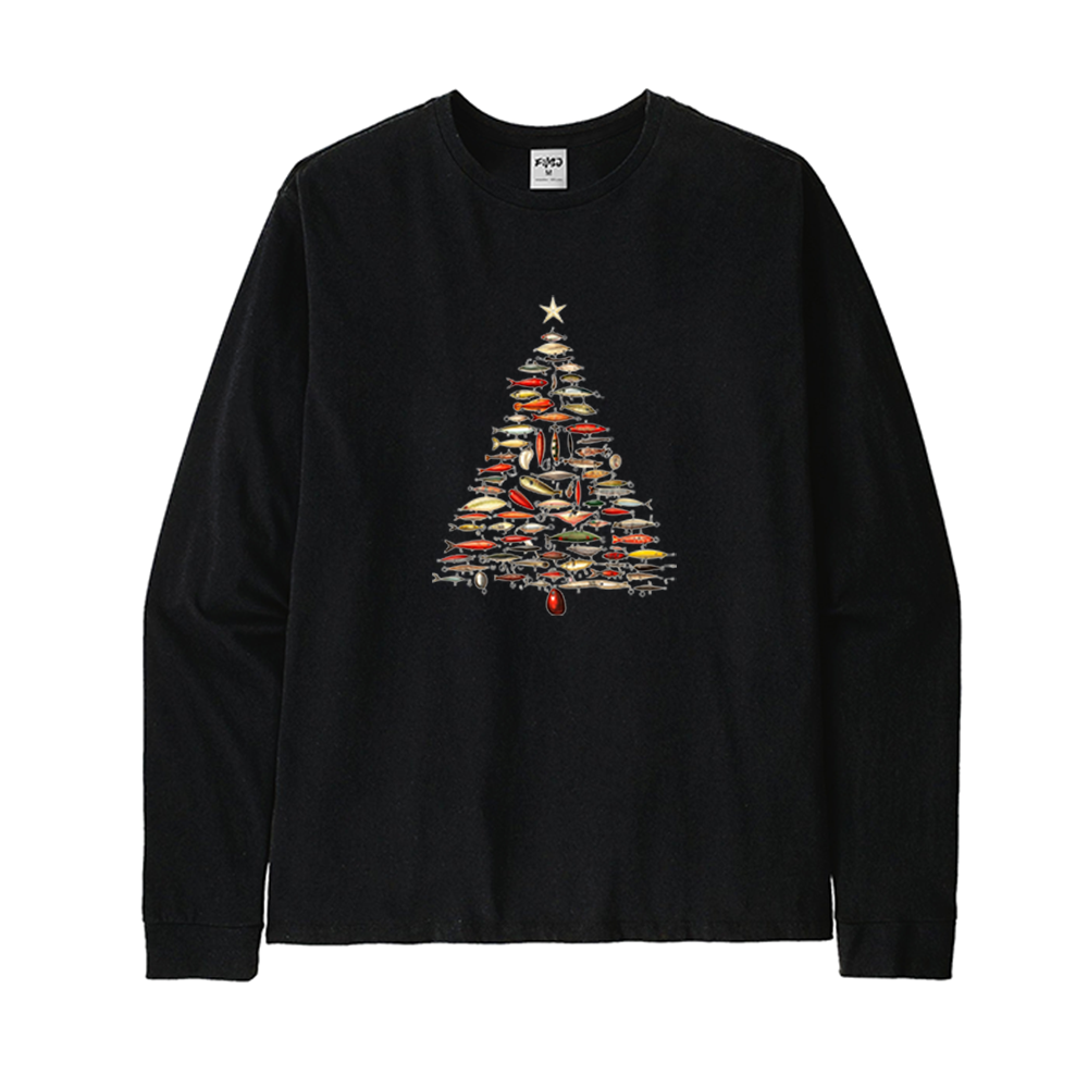 Fishing Lure Christmas Tree Long Sleeve T-Shirt