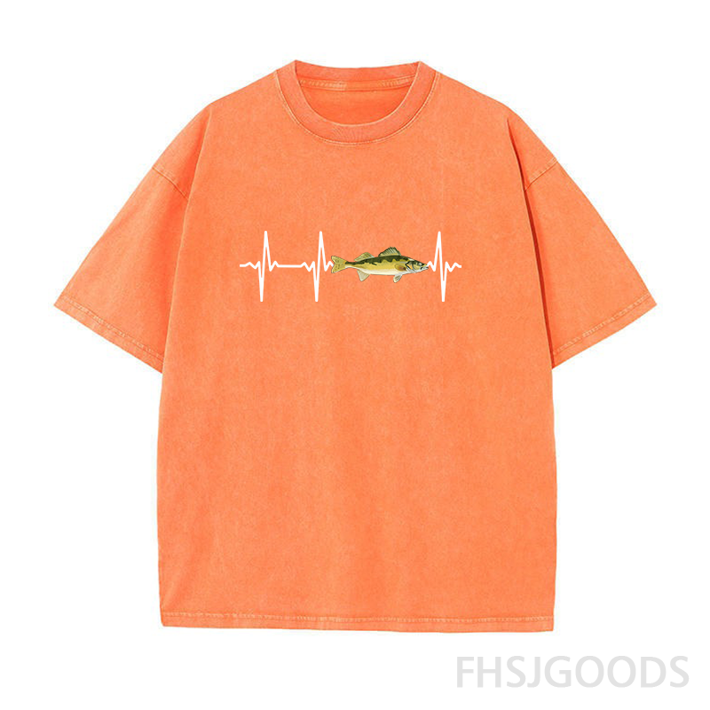 Walleye Heartbeat Unisex Distressed T-Shirt