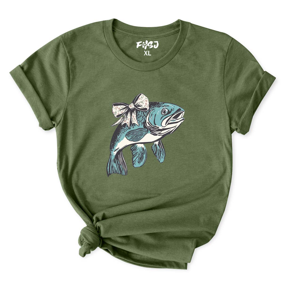 Trout with Coquette Bow T-Shirt for Women