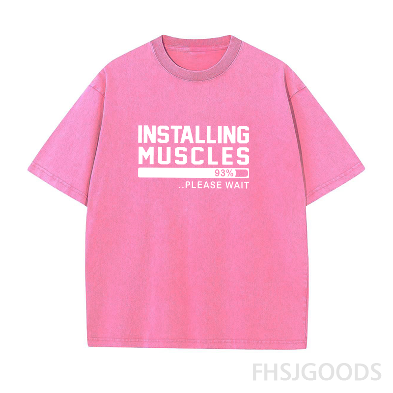 Installing Muscles Unisex Distressed T-Shirt