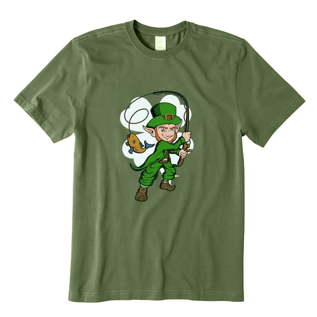 Fisherman Leprechaun St. Patrick's Day Fishing T-Shirt