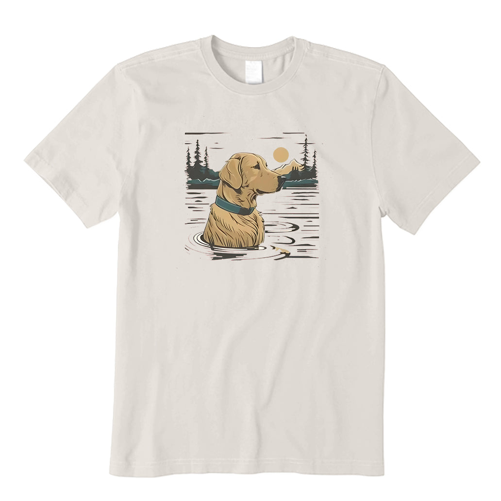 Fishing with Dog Scene T-Shirt