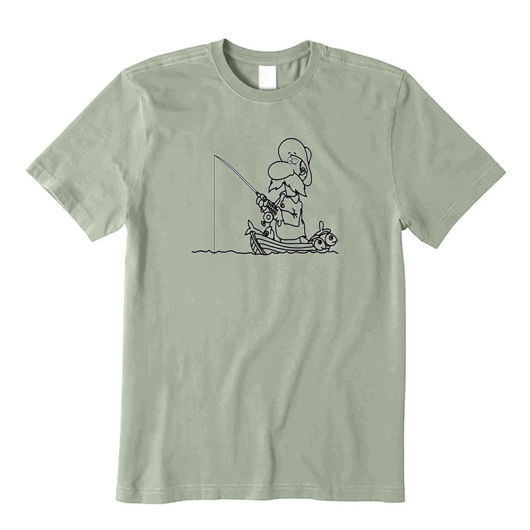 Old Fisherman Fishing on A Boat T-Shirt