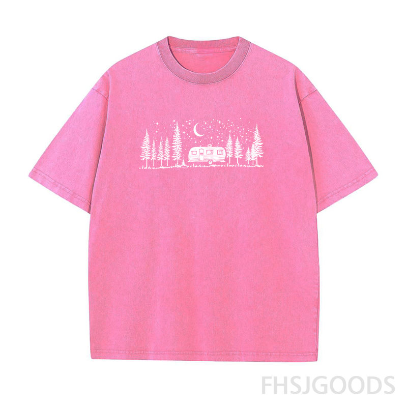 Night Sky Camper Unisex Distressed T-Shirt