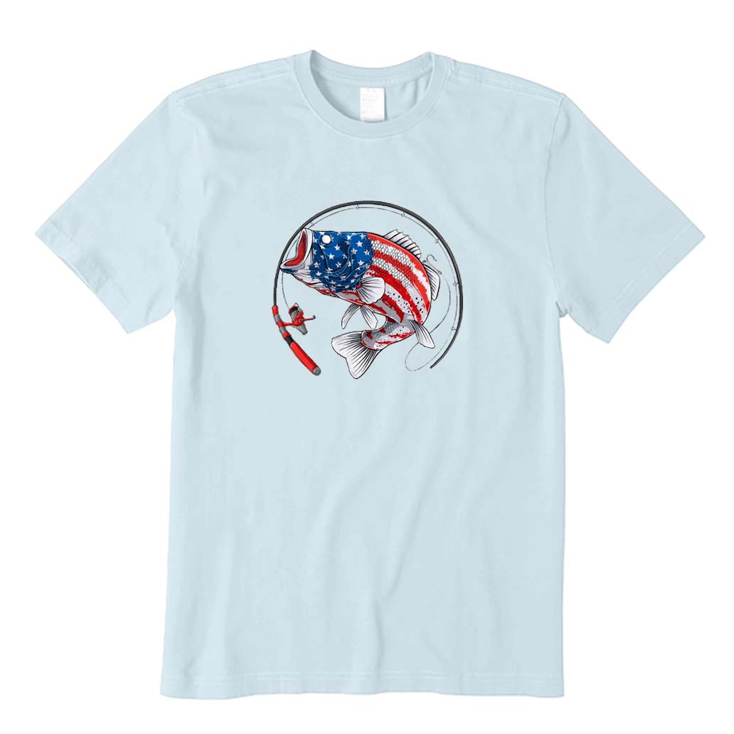 American Flag Bass Fishing T-Shirt