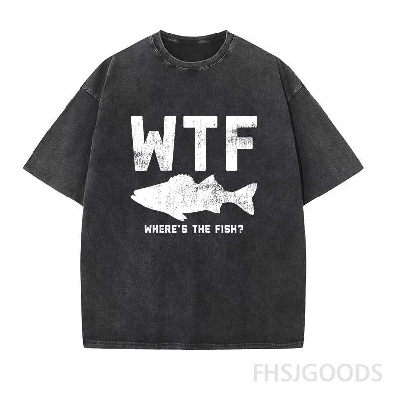 WTF Where's The Fish Unisex Distressed T-Shirt