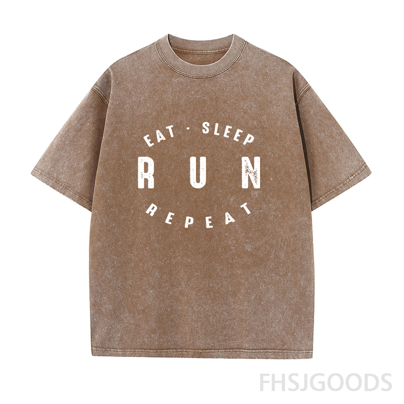 Eat Sleep Run Repeat Unisex Distressed T-Shirt