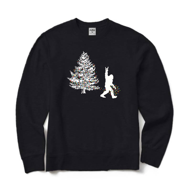 Bigfoot Christmas Tree Lighting Crewneck Sweatshirt
