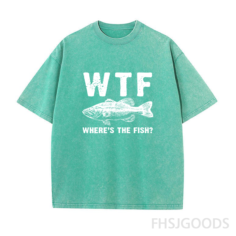 WTF Where's The Fish Bass Unisex Distressed T-Shirt