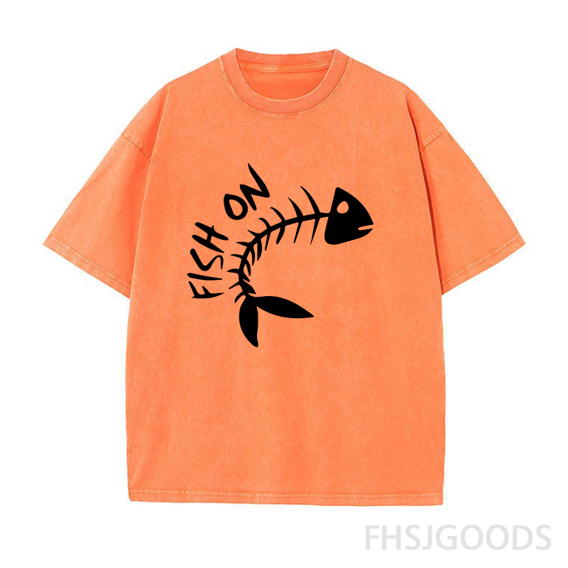 Fish On Unisex Distressed T-Shirt