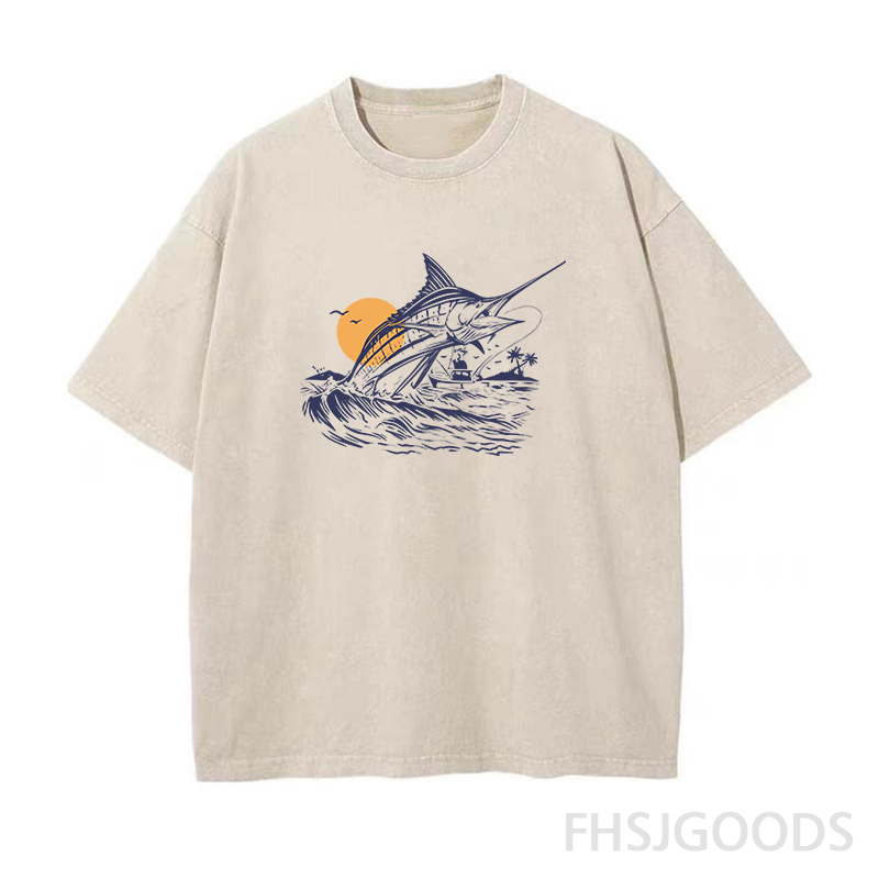 Caught A Big Marlin Unisex Distressed T-Shirt